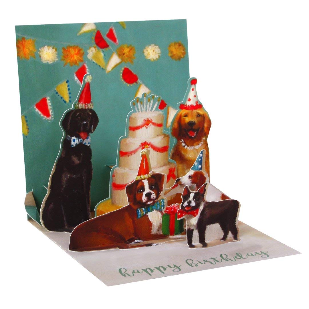 3D Pop Up Birthday card - DOGS and CAKE