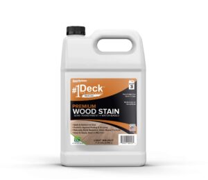 #1 deck premium semi-transparent outdoor wood stain and sealer in one - water based wood stain for decks, fences, & siding - 1 gallon (light walnut)