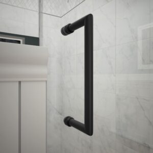 DreamLine Unidoor 24 in. W x 72 in. H Frameless Hinged Shower Door in Satin Black, SHDR-20247210F-09