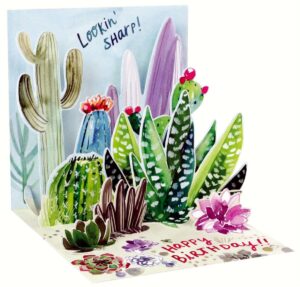 3d pop up birthday card - cacti