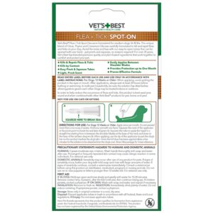 Vet's Best Topical Flea & Tick Treatment for Dogs 16-40lbs, 4 Month Supply