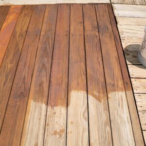 #1 Deck Premium Semi-Transparent Outdoor Wood Stain and Sealer in One - Water Based Wood Stain for Decks, Fences, & Siding - 1 Gallon (Light Walnut)