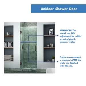 DreamLine Unidoor 24 in. W x 72 in. H Frameless Hinged Shower Door in Satin Black, SHDR-20247210F-09