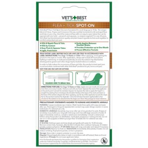 Vet's Best Topical Flea & Tick Treatment for Dogs up to 15lbs, 4 Month Supply