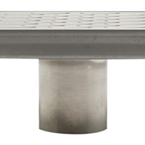 ALFI brand ABSD55C 5" x 5" Modern Square Stainless Steel Shower Drain with Groove Holes, Silver