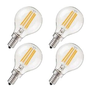 CTKcom G45 4W E14 Base Candelabra LED Bulbs Dimmable(4 Pack)-Vintage Edison LED Bulb 40W Equivalent 2700K Warm White Lamp for Home,Pendant Lights,Sconces,Antique Light Fixtures 110V~130V AC