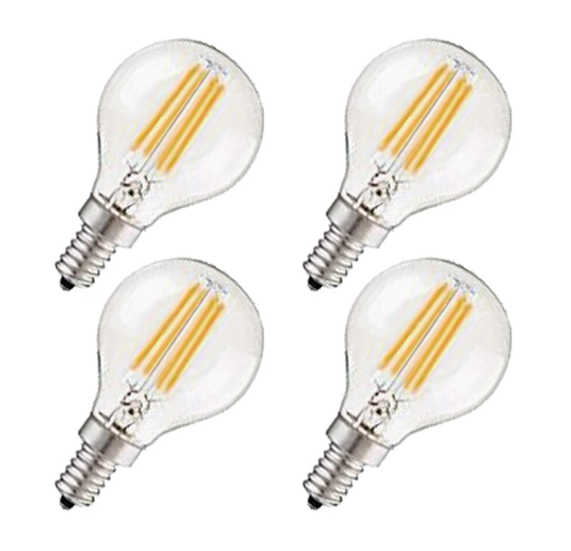 CTKcom G45 4W E14 Base Candelabra LED Bulbs Dimmable(4 Pack)-Vintage Edison LED Bulb 40W Equivalent 2700K Warm White Lamp for Home,Pendant Lights,Sconces,Antique Light Fixtures 110V~130V AC