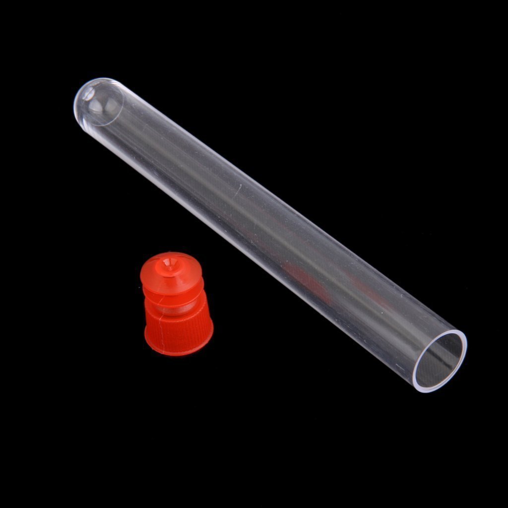 PUL FACTORY 8ml Hard Plastic Test Tube with Cap, 13x100mm,Pack of 20