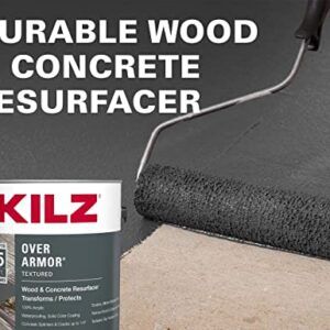 KILZ Over Armor Wood & Concrete Resurfacer, Exterior, Textured, Slate Gray, 1 Gallon