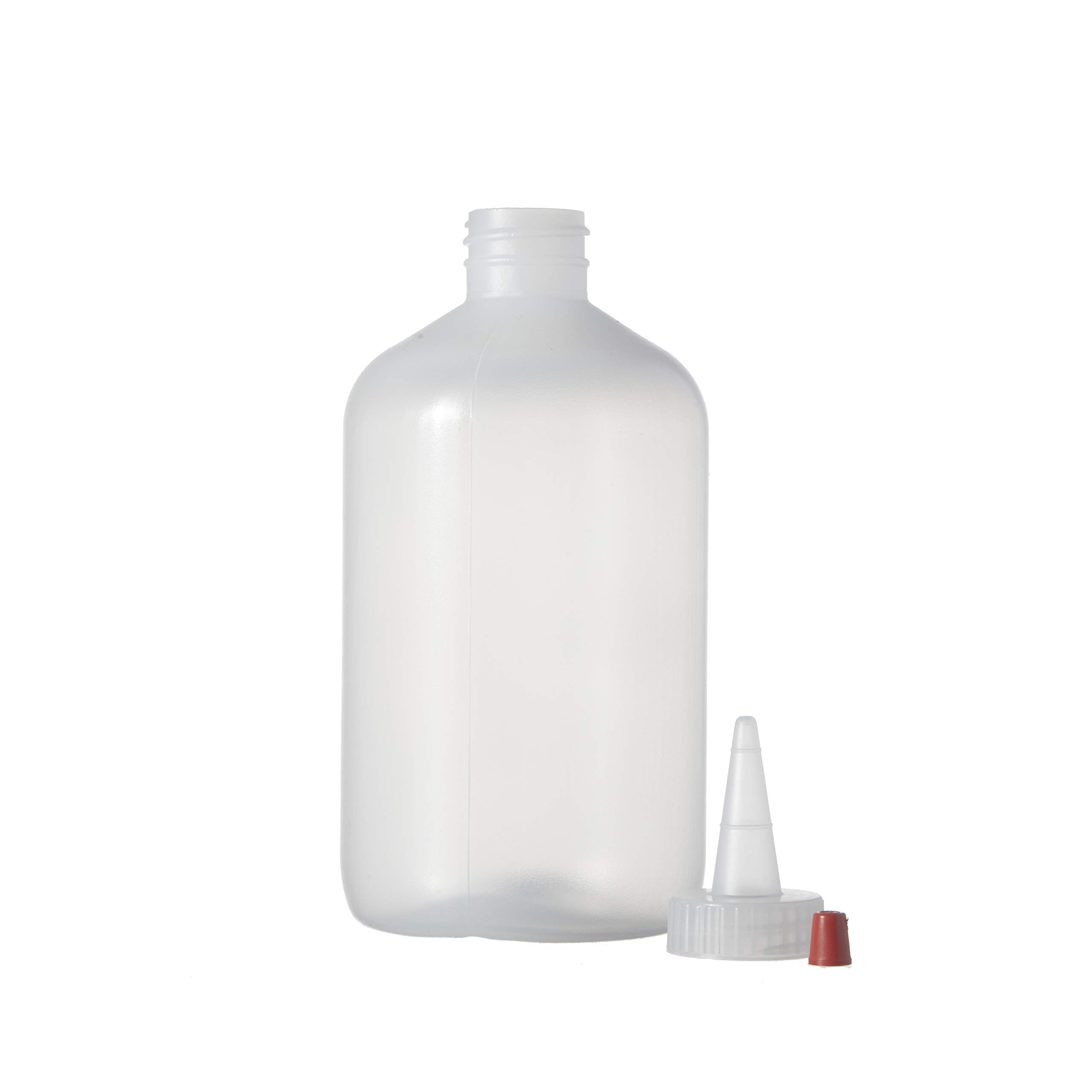 Consolidated Plastics Boston Round Bottles with Yorker Dispensing Cap, LDPE, 16 oz, 12 Piece