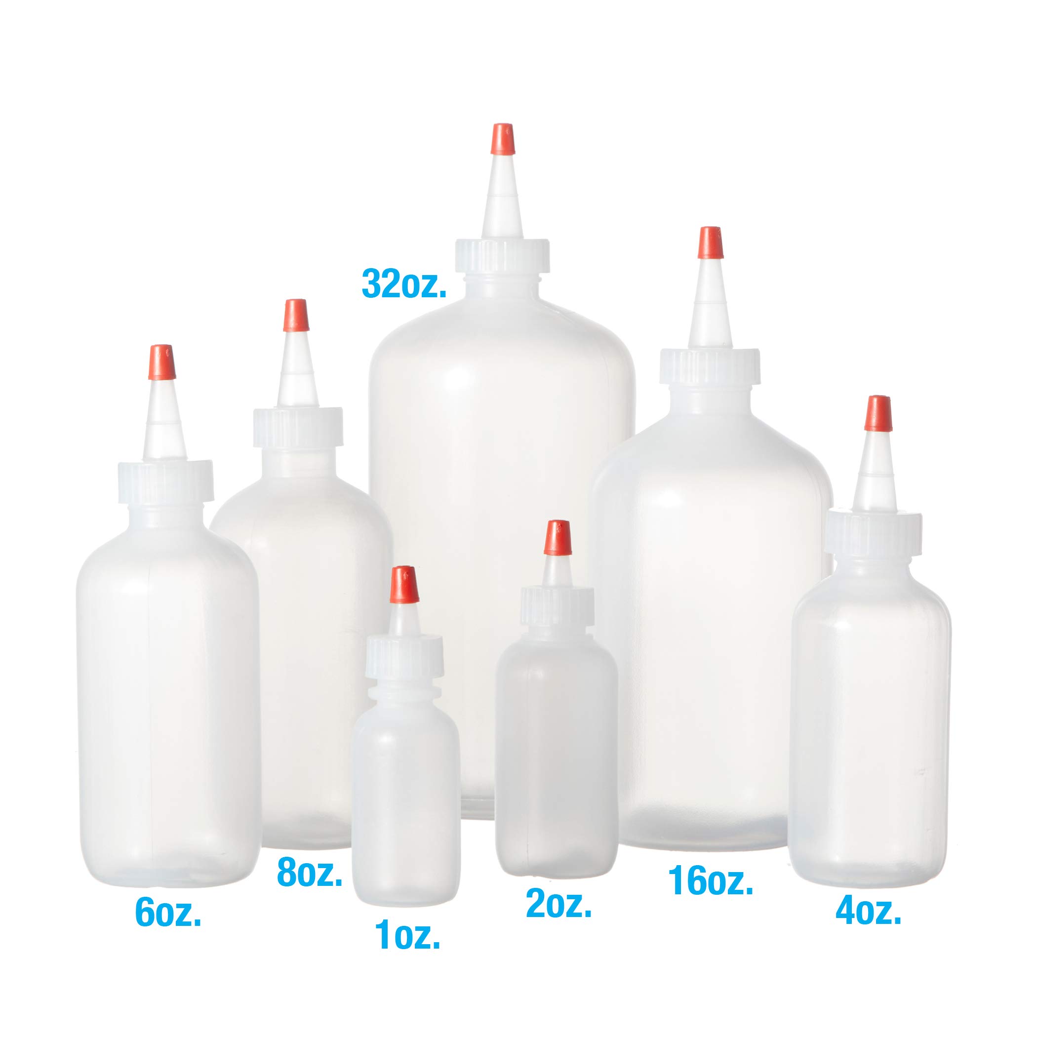 Consolidated Plastics Boston Round Bottles with Yorker Dispensing Cap, LDPE, 16 oz, 12 Piece