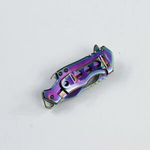 Small Colored MTech Style Pocket Knife Spring Asissted (Ti-Rainbow)