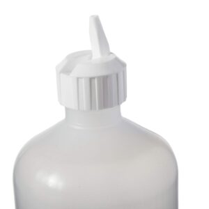 Consolidated Plastics Boston Round Bottles with Flip-Top Cap, LDPE, 16 oz, White, 12 Piece