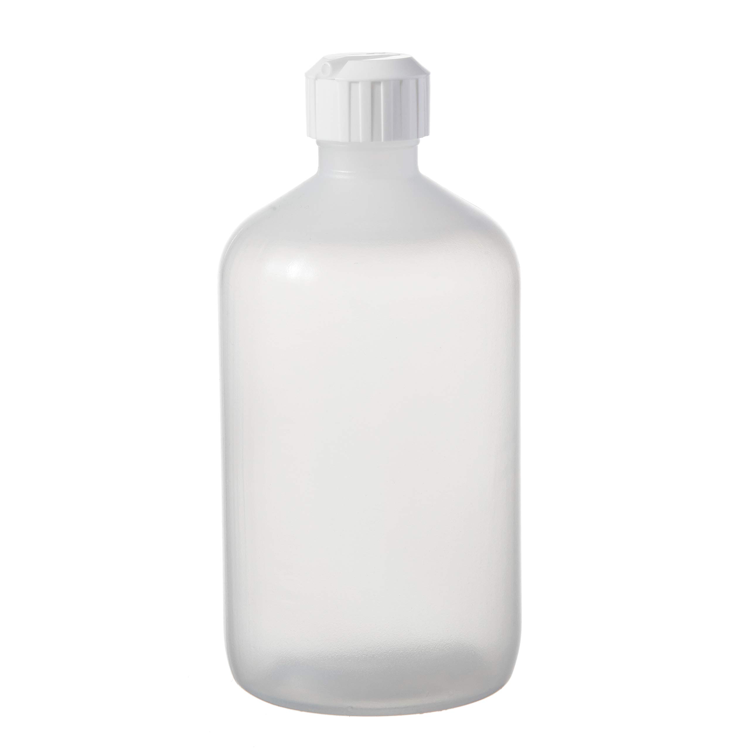 Consolidated Plastics Boston Round Bottles with Flip-Top Cap, LDPE, 16 oz, White, 12 Piece