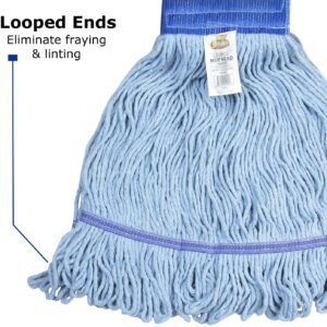 Bristles 3041 Commercial Mop Head Replacement, Looped End, Medium, Cotton