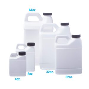 Consolidated Plastics Rectangular F-Style Bottle with Cap, HDPE, White, 16oz, 12 Piece