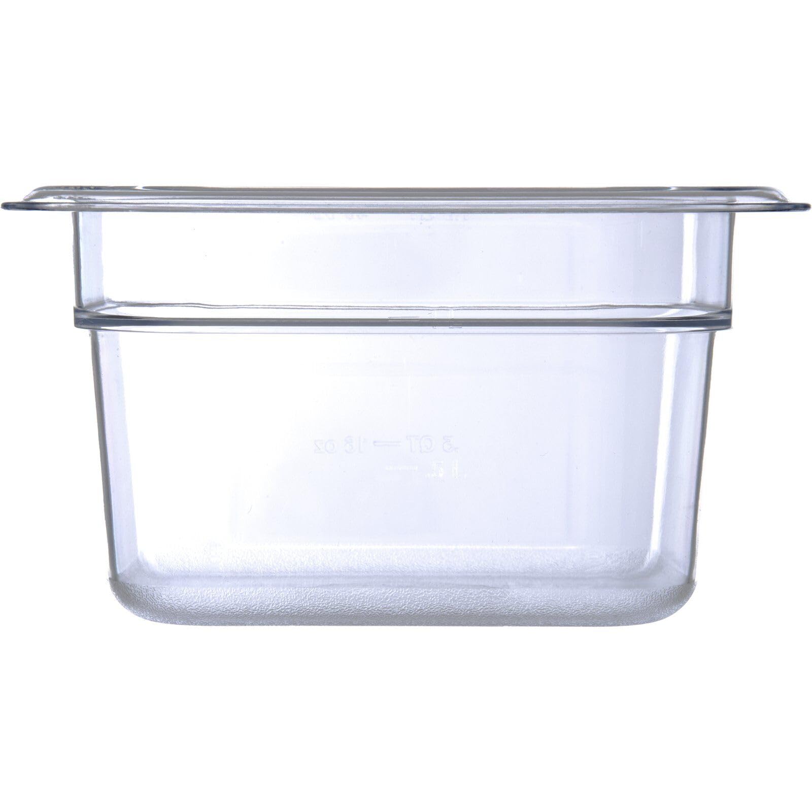 Carlisle FoodService Products Storplus Food Pan, Food Storage Container with Spoonable Corners for Catering, Buffets, Restaurants, Polycarbonate (Pc), 1/6 Size 4 Inches Deep, Clear, (Pack of 6)