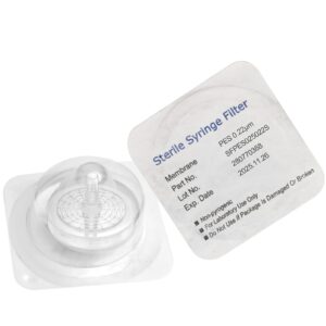 sterile syringe filters pes 25 mm diameter 0.22 um pore size individually packaged 10/pk by biomed scientific