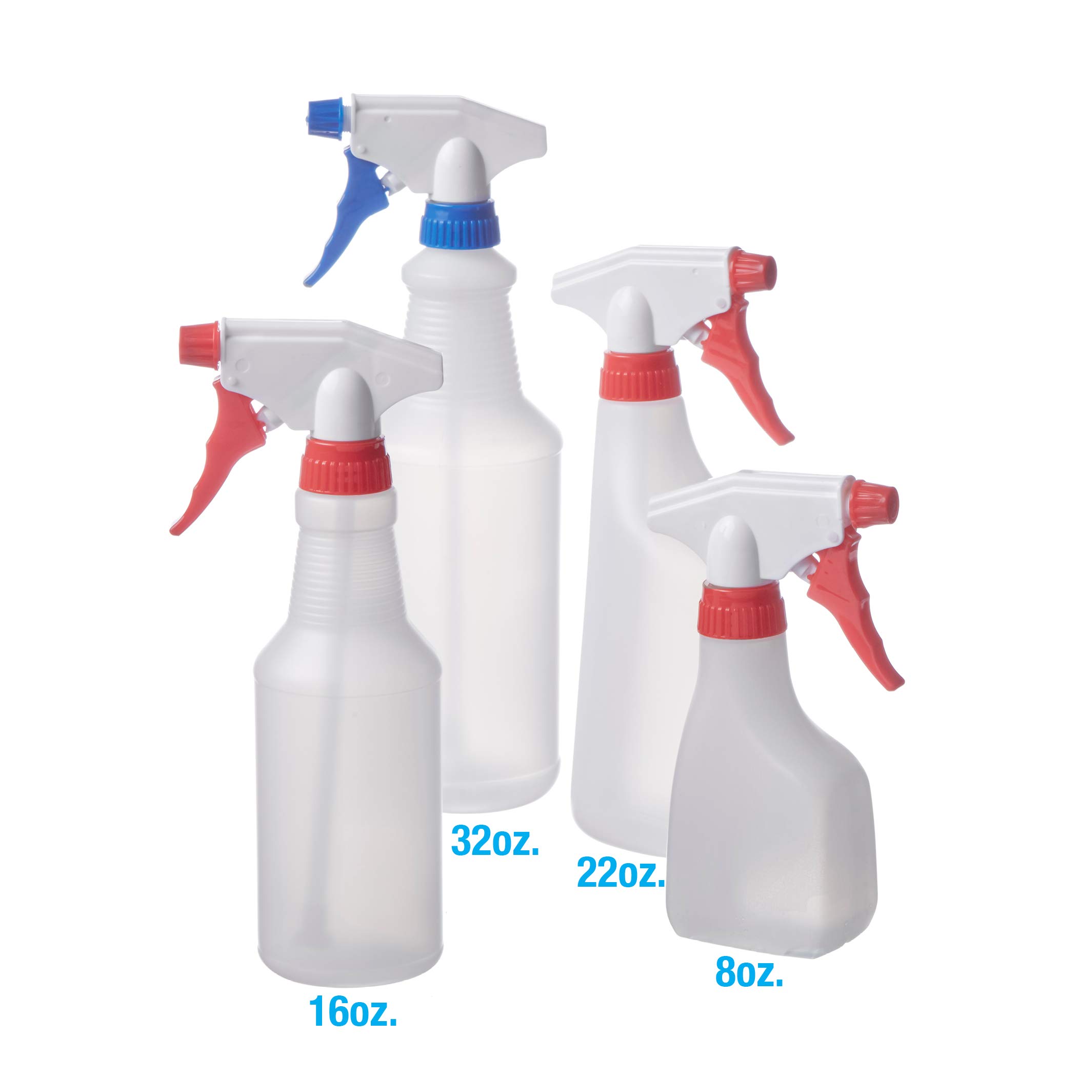 Consolidated Plastics Leakproof Spray Bottle with Red Sprayer, HDPE, Natural, 22oz, 12 Piece