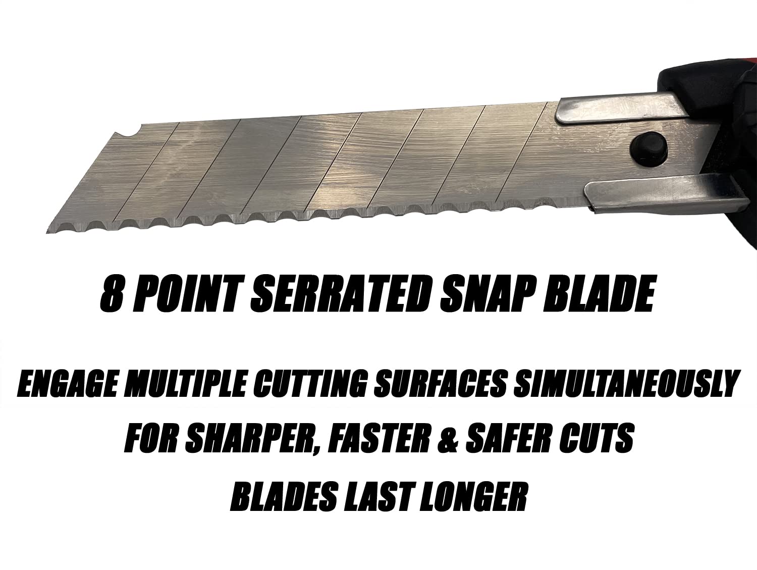 Rapid Edge Multi-Point 18mm Serrated Snap-Off Utility Knife Blades with 10 Blades (12 Pack)