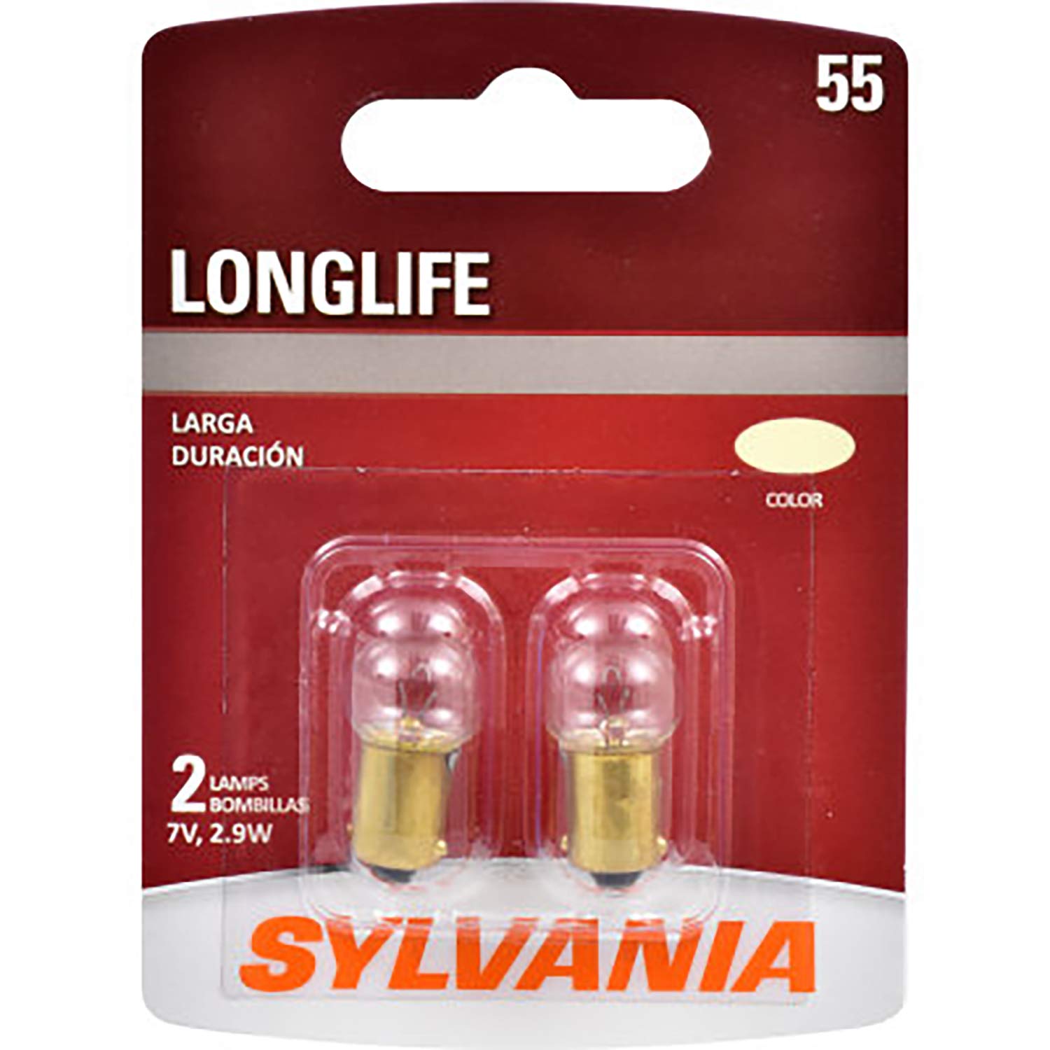 SYLVANIA - 55 Long Life Miniature - Bulb, Ideal for Radio Dial, Radio Display, Tail Applications (Contains 2 Bulbs)