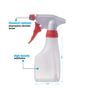 Consolidated Plastics Leakproof Pocket Spray Bottle with Red Sprayer, HDPE, Natural, 8oz, 12 Piece