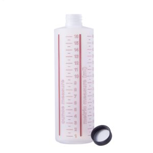 Consolidated Plastics Cylinder Measure Bottle with Cap, HDPE, Natural, 16oz, 12 Piece