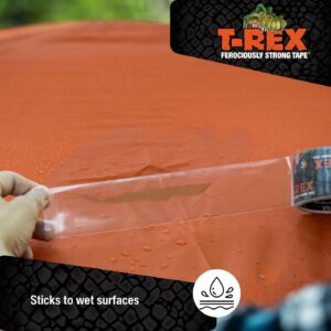 T-REX Ferociously Strong Repair Tape, Sticks to Wet Surfaces, All Weather and UV Resistant, 1.88" x 9 Yards, Clear, 1-Roll (241535)