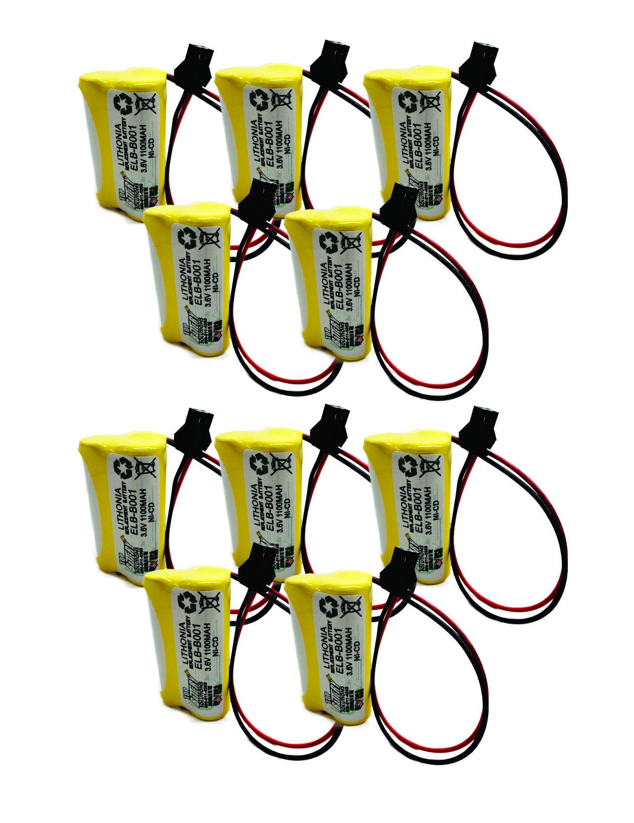 10PC Lithonia ELB-B001,ELBB001 Replacement Emergency Light Battery