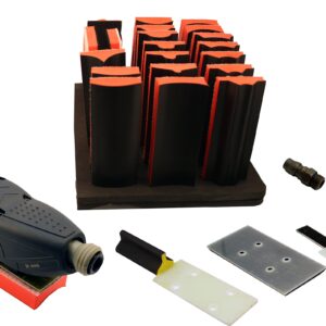 Karebac 99515 Pneumatic Line Profile Sander 21 Pieces With 14 Profile Shape Blocks And Hardshell Carrying Case, 2-3/8" x 4-7/8"