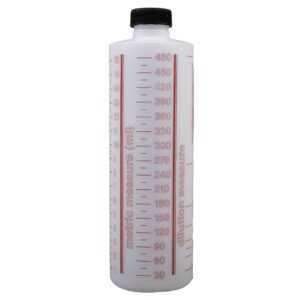 Consolidated Plastics Cylinder Measure Bottle with Cap, HDPE, Natural, 16oz, 12 Piece