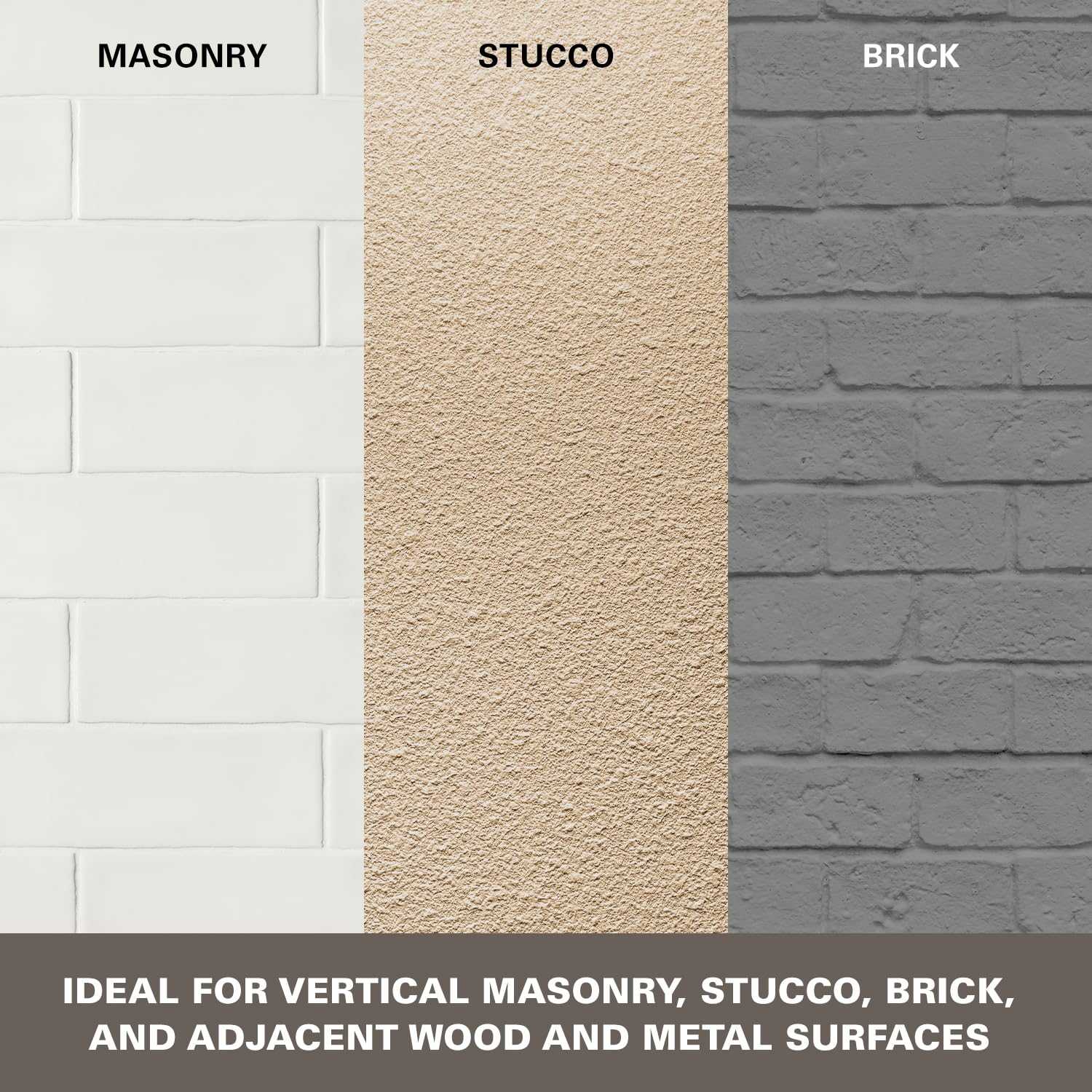 KILZ Self-Priming Masonry, Stucco and Brick Paint, Interior/Exterior, Flat, Gray, 1 Gallon