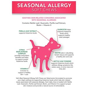 Vet's Best (3 Pack) Seasonal Allergy Soft Chews Dog Supplements,Each a 30 Day Supply