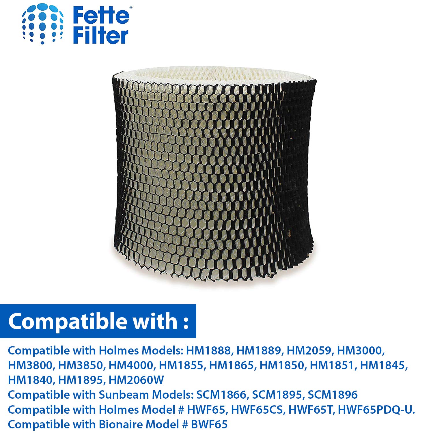 Fette Filter - Humidifier Wicking Filter Compatible with Holmes HWF65, HWF65PDQ-U - Filter C. (Pack of 2)