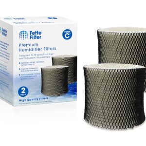 Fette Filter - Humidifier Wicking Filter Compatible with Holmes HWF65, HWF65PDQ-U - Filter C. (Pack of 2)