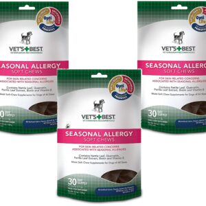 Vet's Best (3 Pack) Seasonal Allergy Soft Chews Dog Supplements,Each a 30 Day Supply