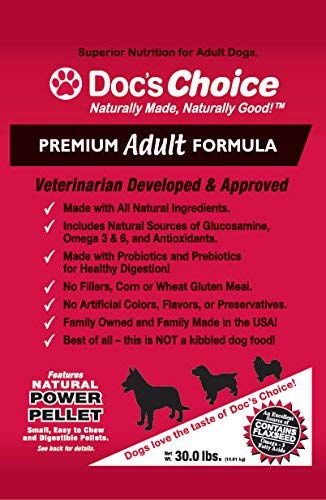 Doc's Choice Premium Adult Chicken Dry Dog Food - Great for Adults and Seniors, Veterinarian Developed, No Fillers/Artificial Ingredients, Made in The USA