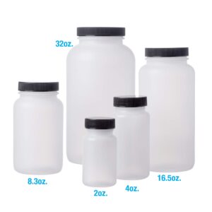 Consolidated Plastics 41674 Pharmaceutical Round Bottle with Cap, HDPE, 250cc., 12 Piece