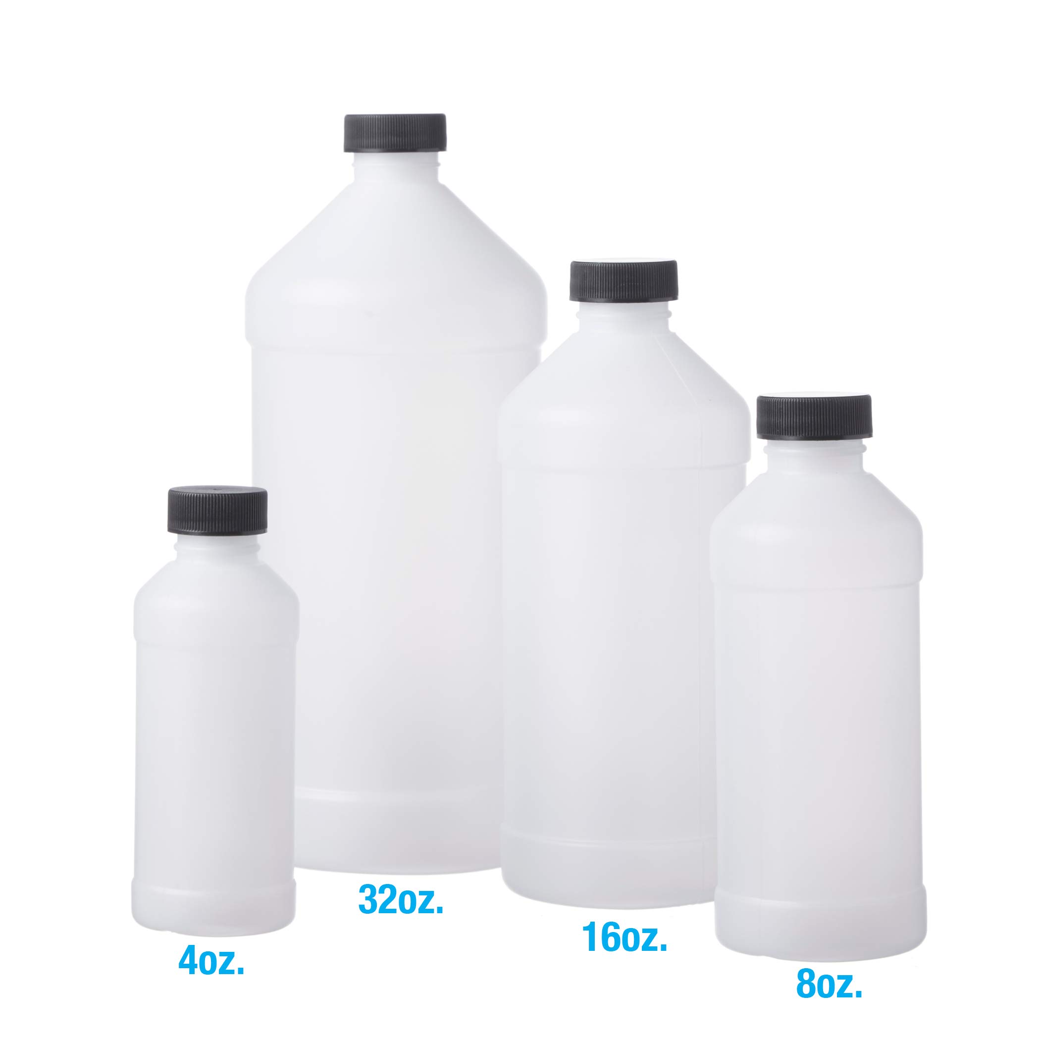 Consolidated Plastics 41383 Modern Round Bottle with Cap, HDPE, 4 oz., 12 Piece