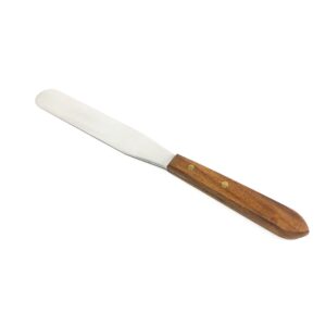 scientific labwares lab spatula, wood-handled, 5" stainless blade, brass rivets