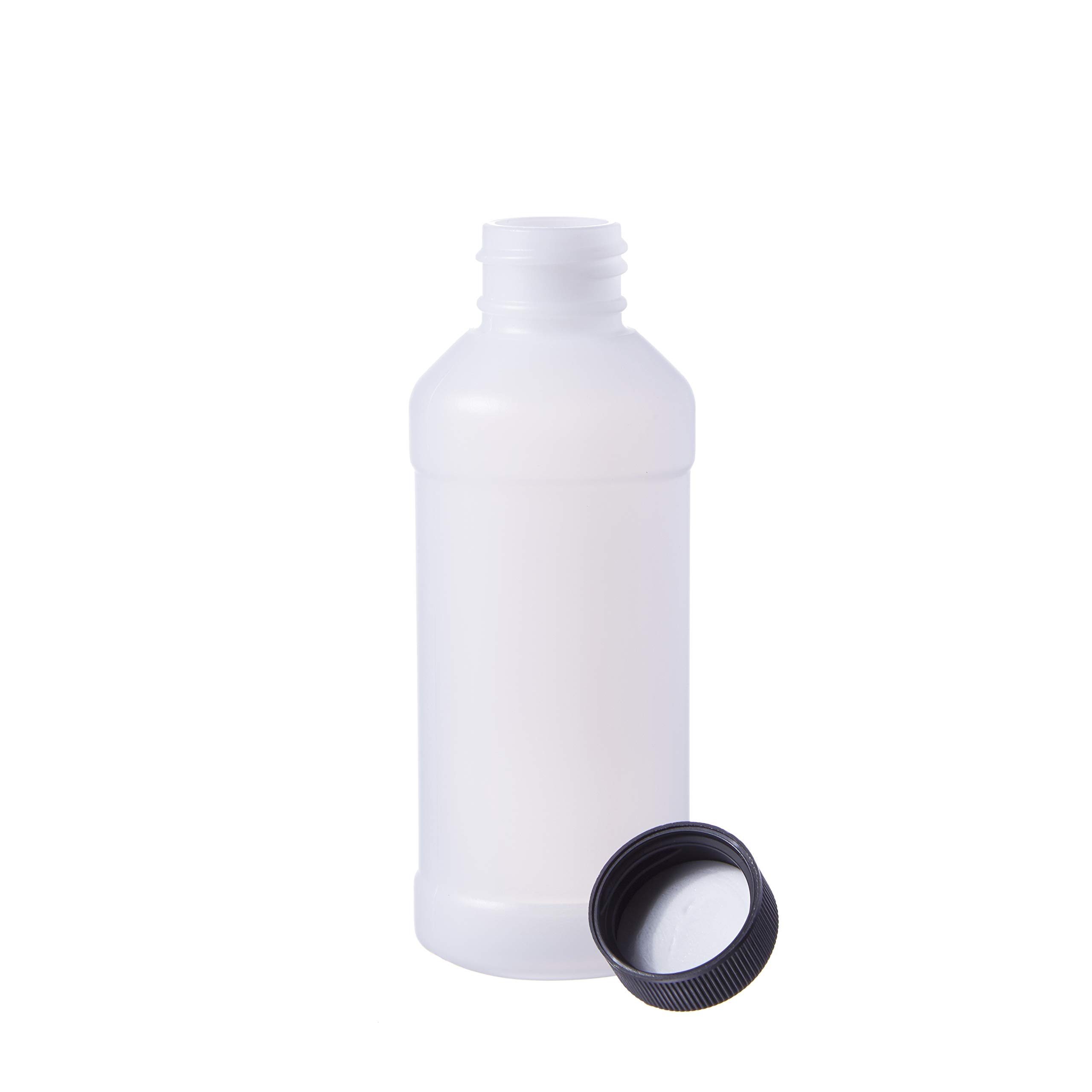 Consolidated Plastics 41383 Modern Round Bottle with Cap, HDPE, 4 oz., 12 Piece