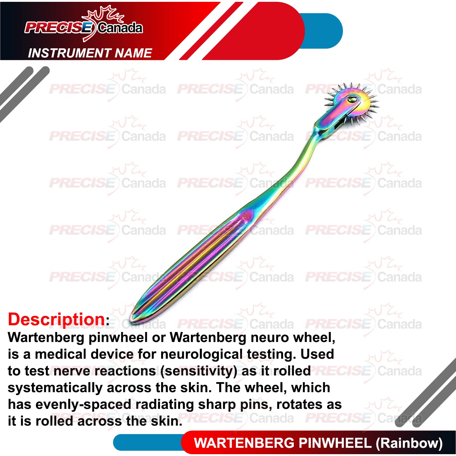 PRECISE CANADA PC WARTENBERG Stainless Steel Sensation Pinwheel (Rainbow)