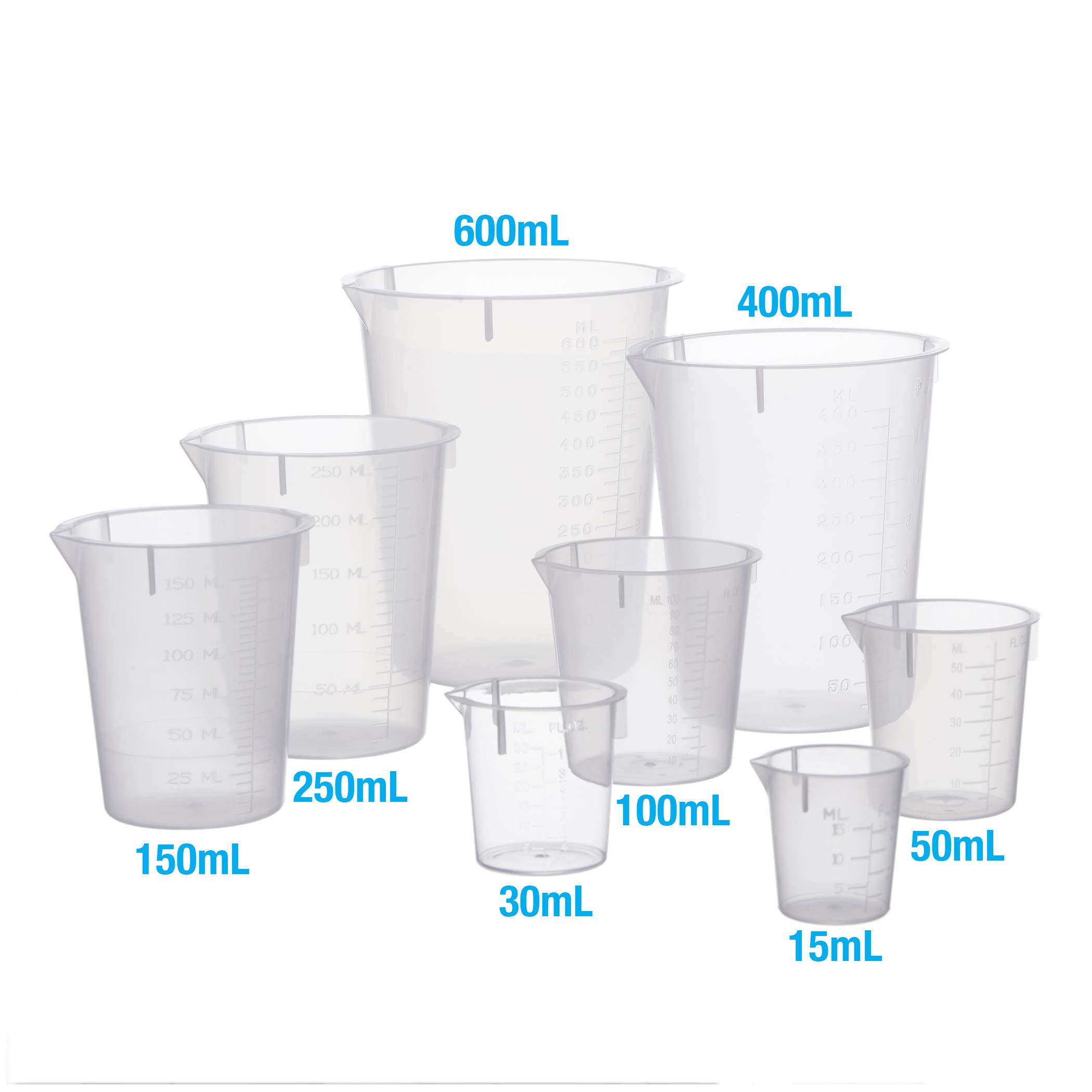 Consolidated Plastics 45374 Disposable Beaker, Polypropylene, 50 mL, 100 Piece