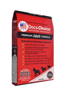 doc's choice premium adult chicken dry dog food - great for adults and seniors, veterinarian developed, no fillers/artificial ingredients, made in the usa