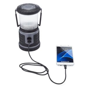 KYNG Rechargeable LED Lantern Brightest Light for Camping, Emergency Use, Outdoors, and Home- Lasts for 250 Hours on a Single Charge- Includes USB Cord and Wall Plug, Built in Phone Charger