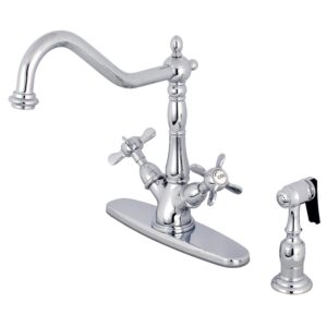 kingston brass ks1231bexbs essex kitchen faucet, 8-1/2 inch in spout reach, polished chrome