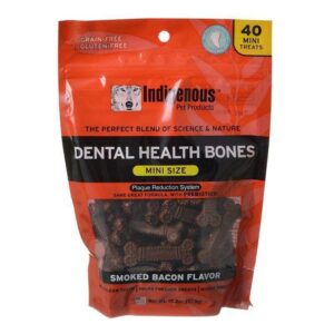 indigenous pet products pgb 13. 2oz mini bacon dental bones