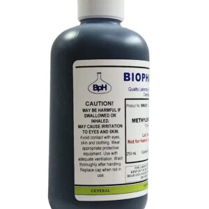 Methylene Blue 1% Aqueous Solution (for Lab Use Only — Not for Human Consumption) — 250 mL — Convenient Dispensing Cap