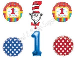 1st dr. seuss cat in the hat birthday party balloons decoration supplies first