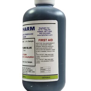 Methylene Blue 1% Aqueous Solution (for Lab Use Only — Not for Human Consumption) — 250 mL — Convenient Dispensing Cap